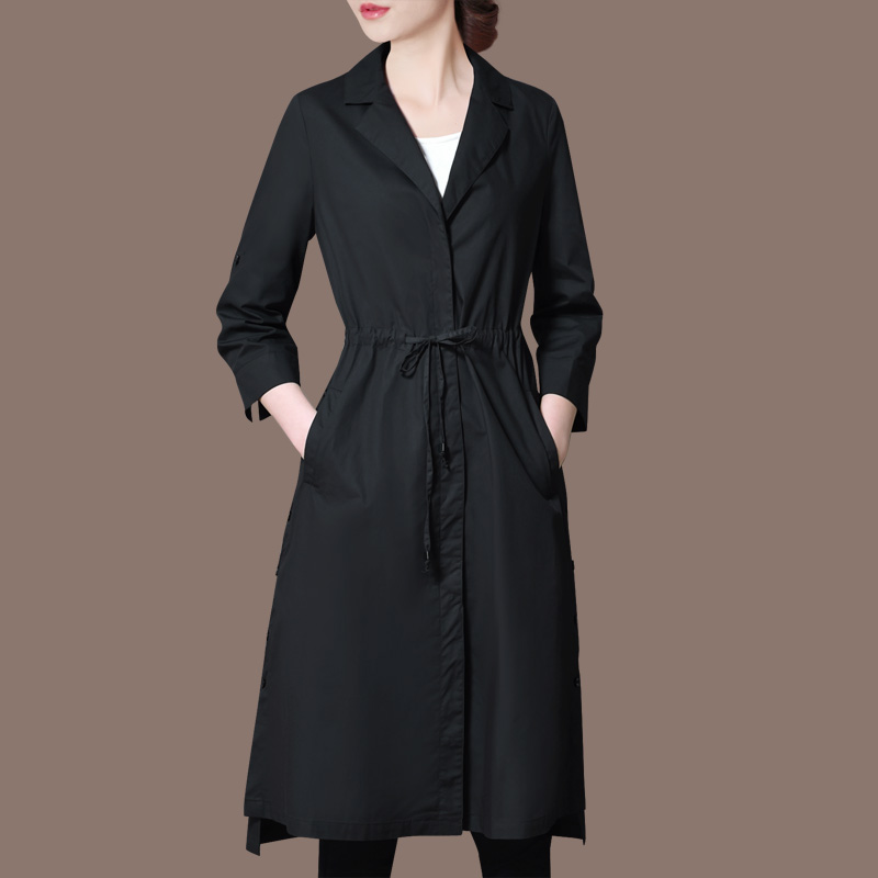 尘埃之家中长款韩版修身风衣外套