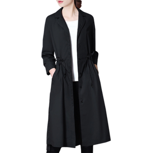 尘埃之家2025春装新款女装矮中长款小个子薄港风风衣外套女过膝