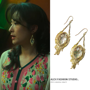 人之初李红月徐百慧同款耳环复古水滴形宫廷风法式高级感流苏耳钉