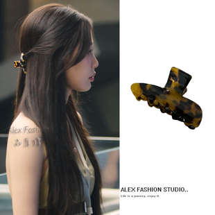 双轨姜暮虞书欣同款发夹复古风法式醋酸玳瑁色简约小号抓夹鲨鱼夹