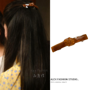 冬去春来沈冉冉林允同款 复古蝴蝶结一字夹弹簧夹气质头饰 发夹法式