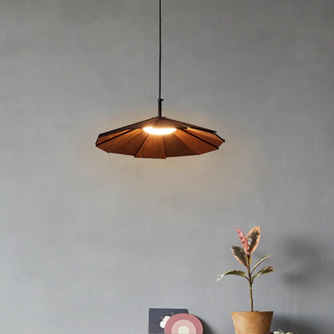 江丰侘寂风胡桃木餐厅咖啡厅吊灯