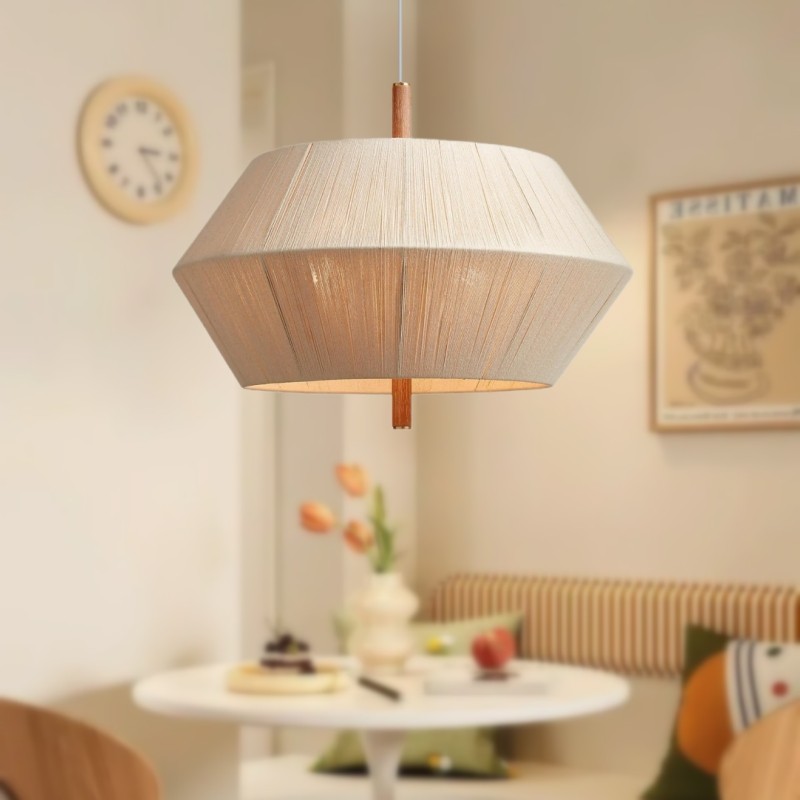 中古风卧室书房吊灯日式棉线麻绳实木餐厅灯具侘寂风茶室民宿吊灯,家装灯饰光源,酒店/宴会厅/餐饮吊灯,淘宝优惠券,粉丝福利购,淘宝优惠卷