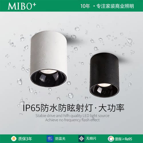 led明装防水射灯深杯防眩户外招牌酒店阳台防水防潮防雾吸顶筒灯