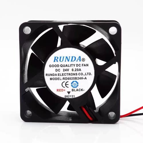 全新RUNDA润达 RD6025B24H-A 24V 0.20A 6025 6cm变频器散热风扇