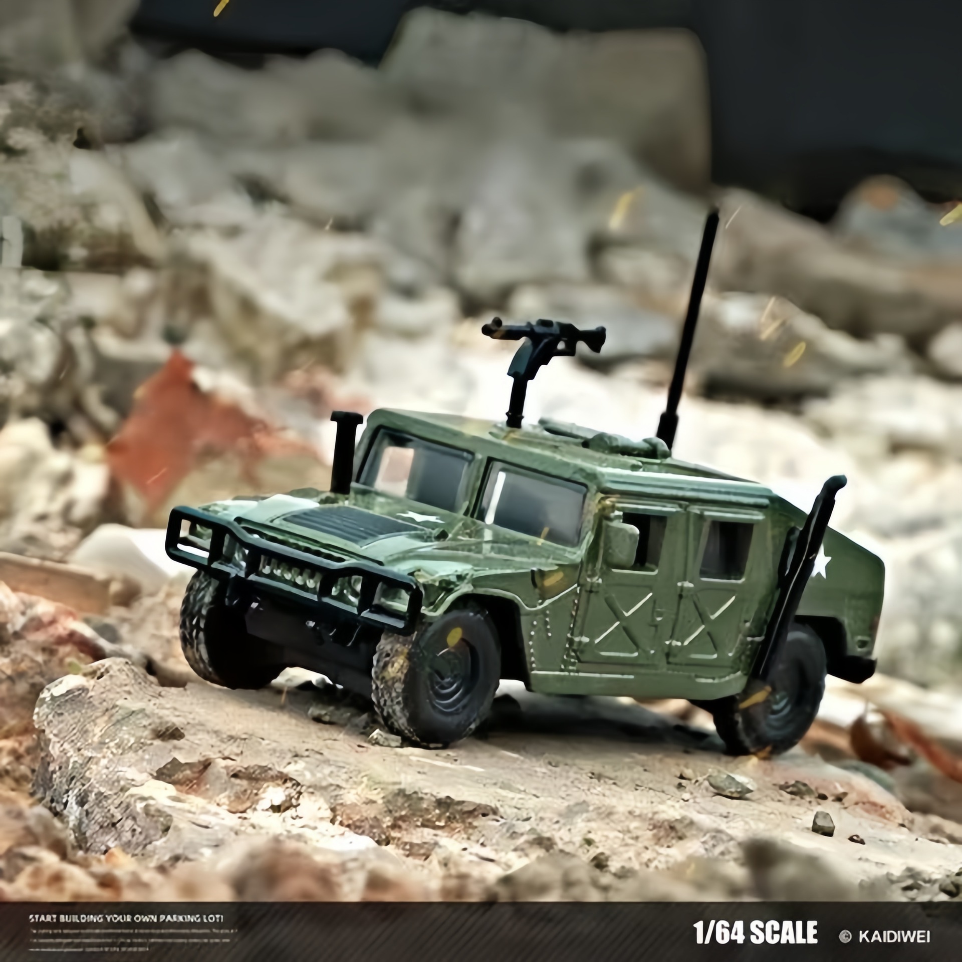 合金仿真1:64悍玛战地车仿真合金小比例儿童玩具车模型摆件
