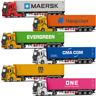 仿真全合金箱货仿真物流运输车模型汽车拖车半挂集装箱货柜车