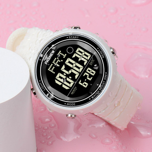 防水电子表女初中高中学生体育运动军训倒计时百圣牛带闹铃的手表