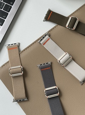 适用苹果机械工装尼龙滑扣手表带iwatch11/10代S987654SE2Ultra3