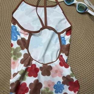 【梦里花】单层无胸垫高级彩色印花女士连体专业竞速泳衣莱卡工厂