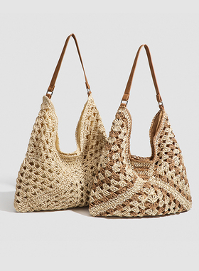 大容量草编包包女海边度假编织沙滩包2025新款手工编织托特大包包