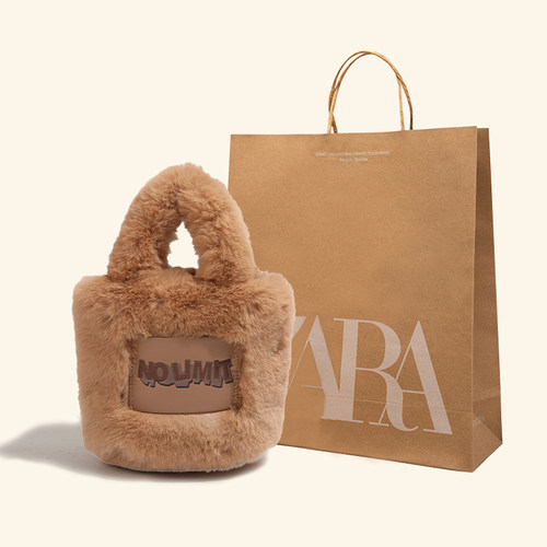 秋冬毛茸茸水桶包女手提包