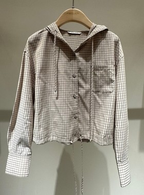 MSLAN新款连帽格子衬衫2026年春国内商场同款专柜正品MIAC188