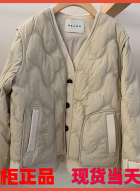 MSLAN新款拼接带帽羽绒服2025冬季商场同款专柜正品MHDY251