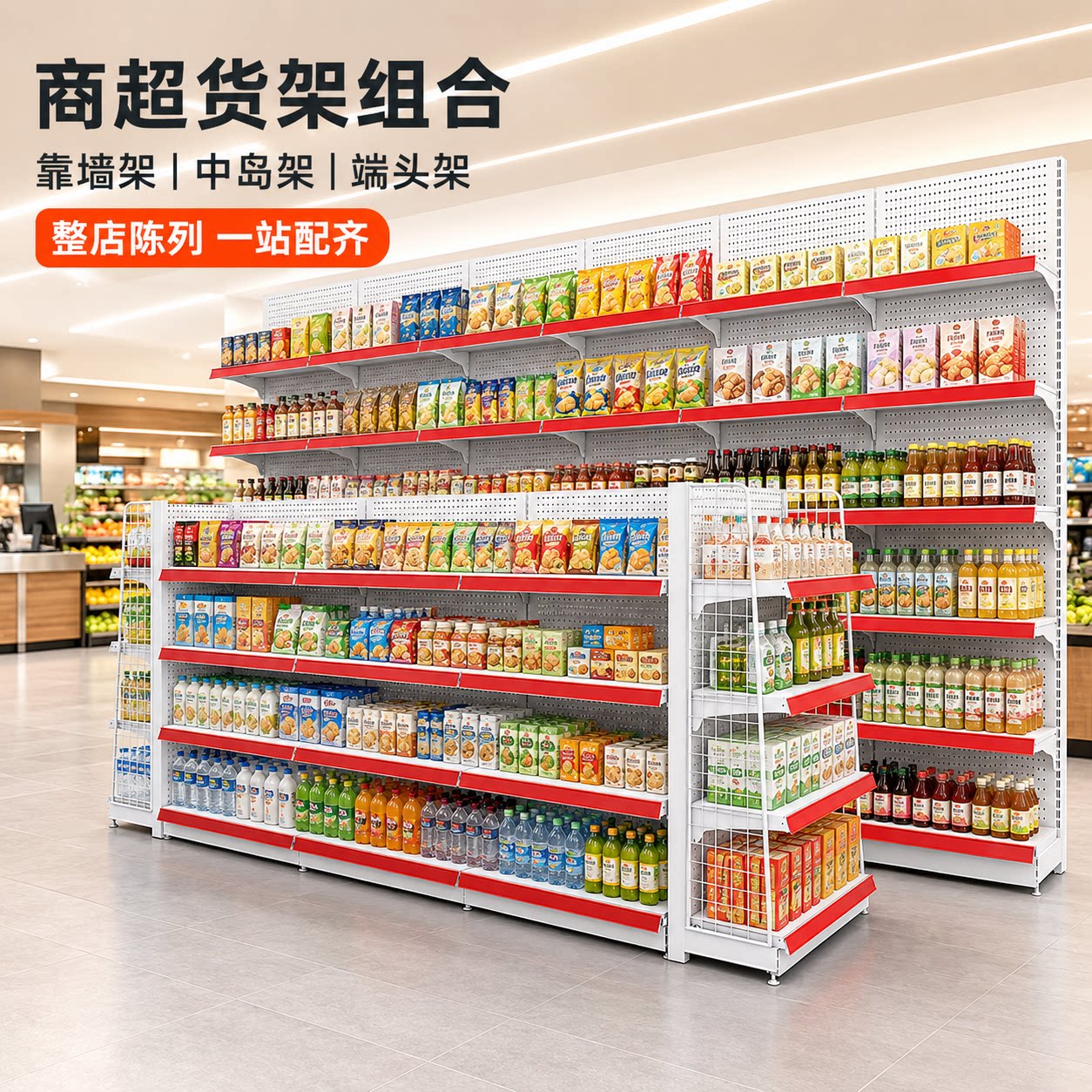 超市便利店多层金属展示货架