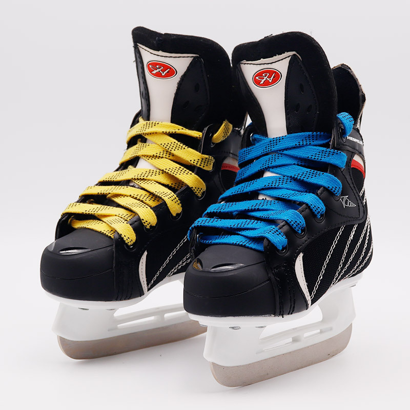 冰球鞋专用扁鞋带深度打蜡棉质