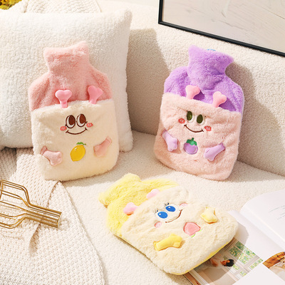 【2000ml】卡通可爱注水热水袋毛绒防爆灌水学生暖手宝暖水袋女生