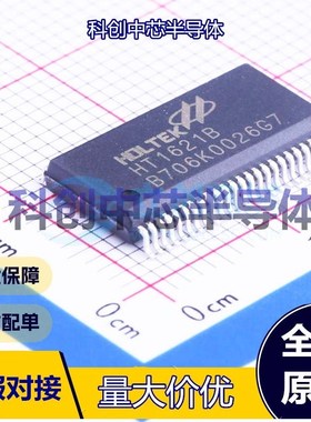 1个 HT1621B LCD驱动 SSOP-48-300mil 32x4 bit；- 2.4V~5.2V 1/2