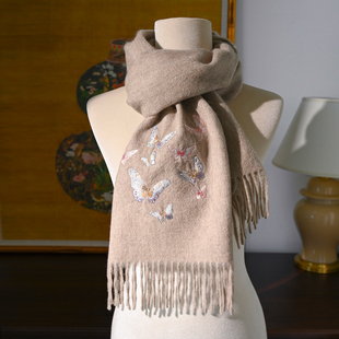 羊毛围巾羊绒女士送妈妈中老年人奶奶礼盒长辈生日的实用礼物围脖