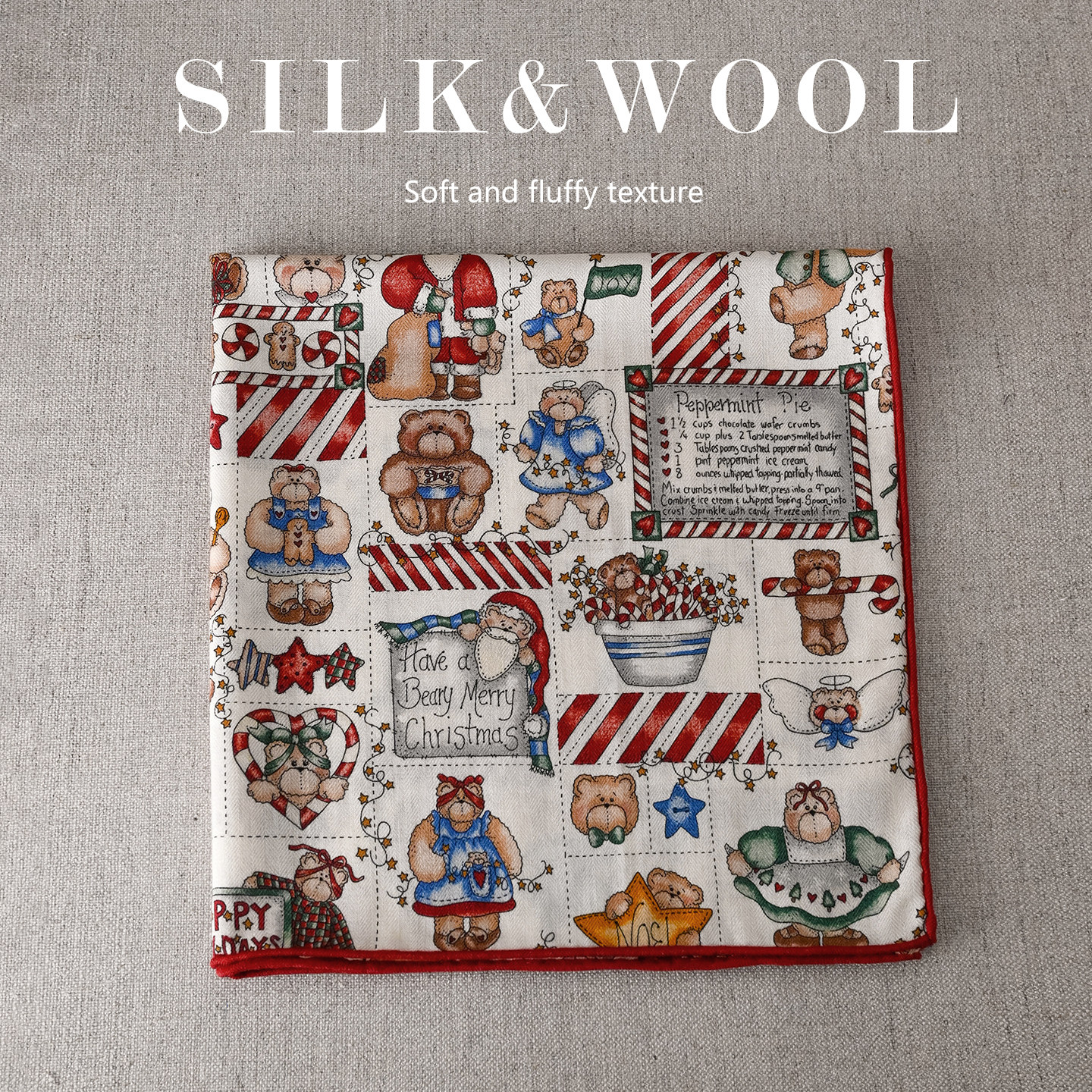 真丝羊毛丝巾小方巾女士秋冬季轻奢高级感大牌高端短围巾高端护颈