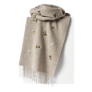 纯羊毛围巾女款羊绒轻奢高级感大牌女士冬季巨好看送妈妈生日礼物