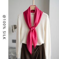 Clearing out silk scarves! Small square scarf, women's silk scarf, mother's long gauze scarf, high-end autumn and winter thin style of Hangzhou silk thumbnail 7