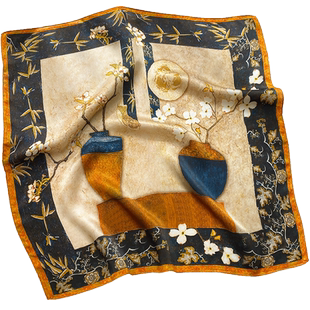 真丝小方巾丝巾送妈妈围巾女杭州丝绸高端特产高级感系脖苏州春季