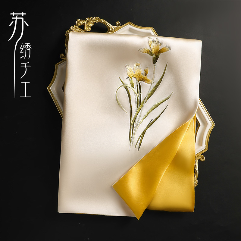 手工苏绣丝巾礼盒装送妈妈