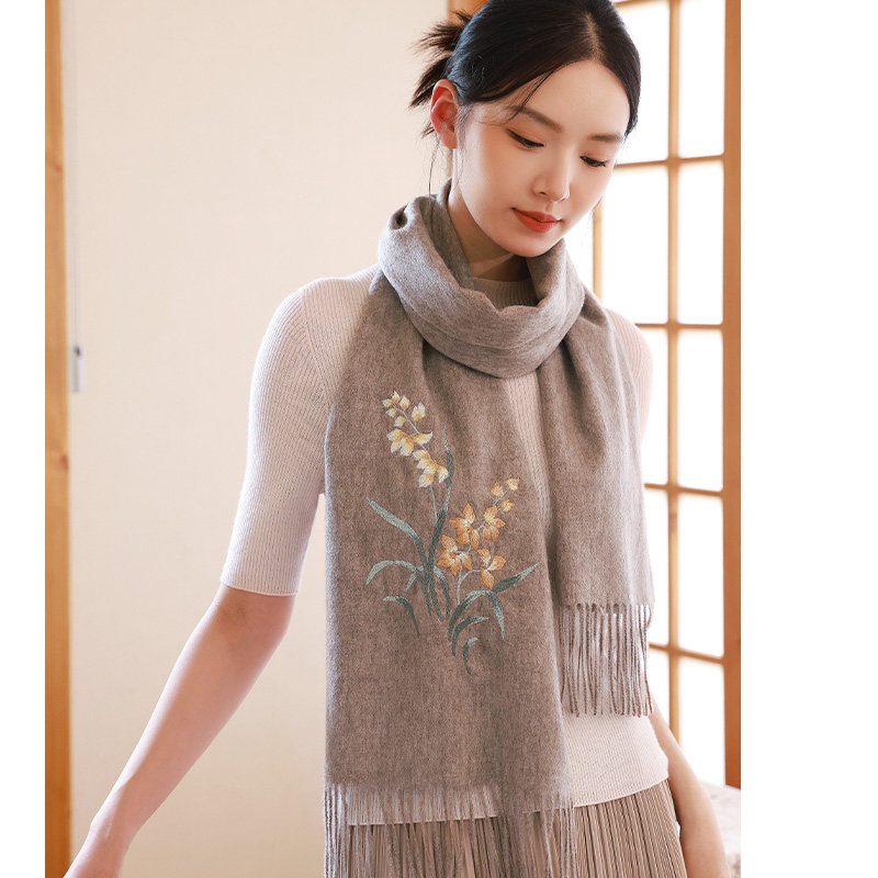 羊毛围巾礼盒送长辈秋冬季妈妈奶奶老年人羊绒披肩婆婆中秋节礼物