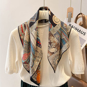 真丝羊毛小方巾丝巾送妈妈款 围巾薄系脖高级感轻奢秋冬季 女士高端
