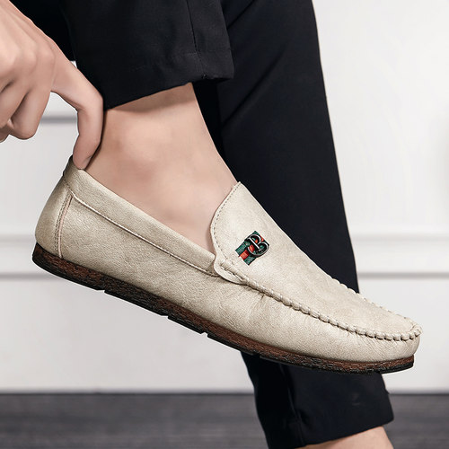 春季男士一脚蹬软底透气豆豆鞋