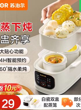 苏泊尔电炖锅炖盅隔水炖家用小型燕窝炖汤锅煲汤辅食煮粥蒸锅新款
