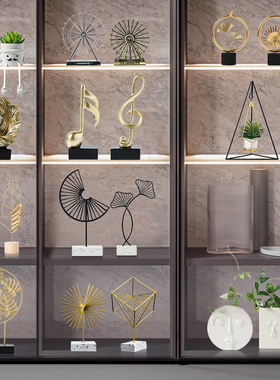 玄关摆件现代轻奢北欧创意家w居电视柜酒柜装饰品办公室桌面小摆