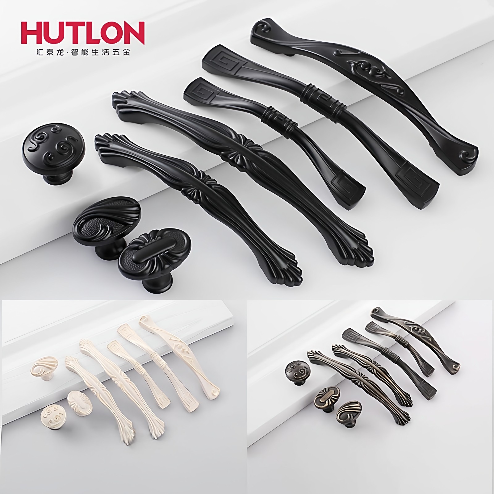 汇泰龙美式黑色衣橱柜拉手柜门抽屉门把手现代简约欧式单孔小拉手,基础建材,小拉手,淘宝优惠券,粉丝福利购,淘宝优惠卷