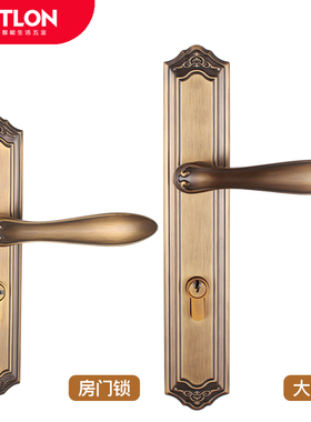 汇泰龙室内卧室静音铜房门锁欧式古典铜大门锁具68765/68805