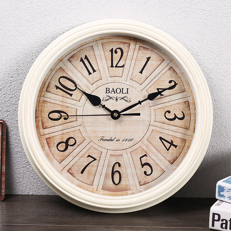 宝丽美式乡村北欧复古静音挂钟时尚客厅简欧仿古挂表欧式时钟钟表|msdalam kategori rumah harian, Bell, jam dinding - dari Buy2taobao.com untuk memberikan perkhidmatan ejen Taobao profesional membeli