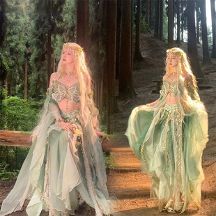 影楼敦煌飞天汉服女西域风情服装刺绣旅拍摄影玉锦堂蝴蝶主题服饰