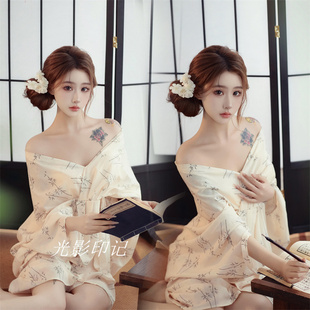 新款和服影楼摄影服装时尚写真艺术照服饰神明少女长袍女拍照浴衣