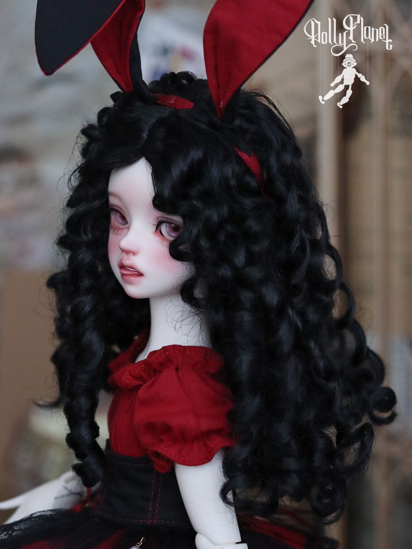 1/4 BJD Faux Mohair Wig with Vintage Middle Part Curls - Taobao product photo 5