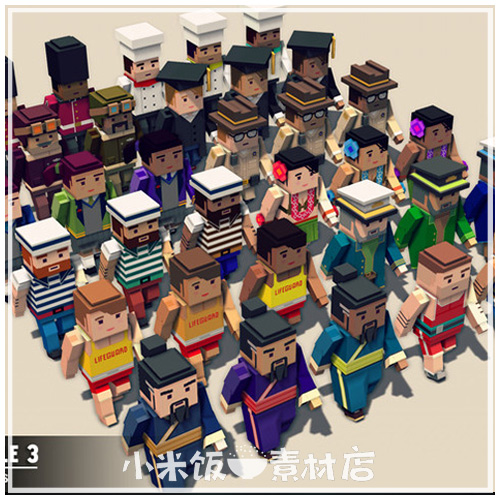Unity3dÓÎÏ·ÈËÎïÄ£ÐÍËØ²Ä ¿¨Í¨Q°æÏñËØ·ç¸ñ½ÇɫģÐÍ×ÊÔ´´ø¶¯×÷