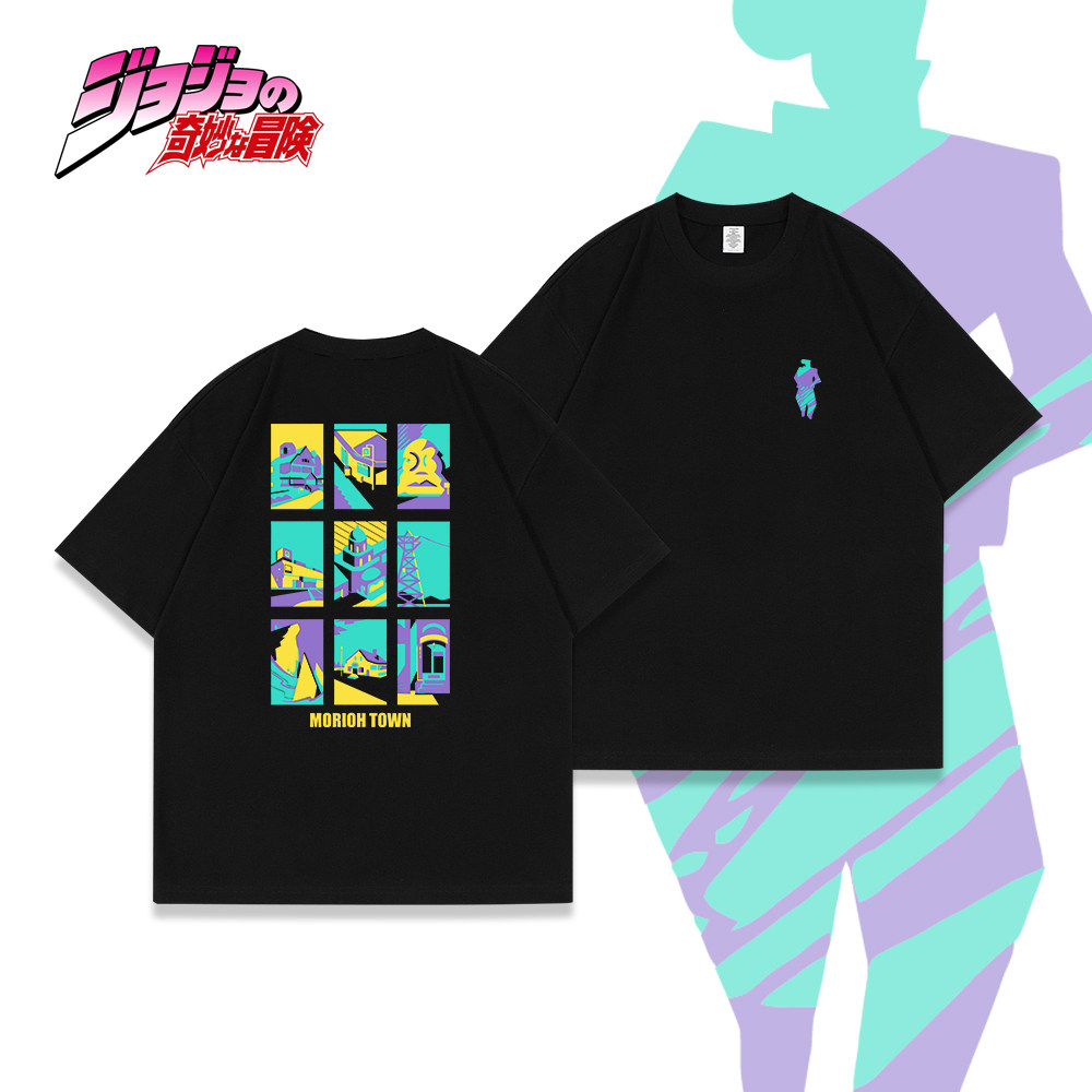 JOJO的奇妙冒险不灭钻石东方仗助短袖t恤男潮流宽松圆领纯棉半袖