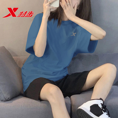 特步女夏冰丝速干透气短袖羽球服