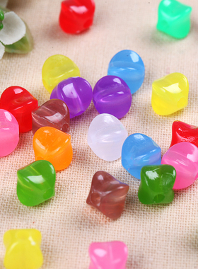 10mm透明串珠四角珠果冻珠亚克力diy手工珠帘门帘珠链散珠手串珠