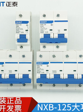 正泰NXB-125空开1P2P3P4P D80AD125A 100a空气开关小型家用断路器
