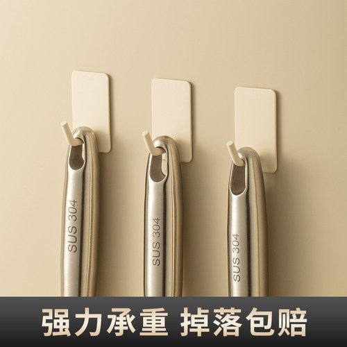 304不锈钢挂钩强力粘胶免打孔承重厨房浴室门后贴墙壁上无痕粘钩