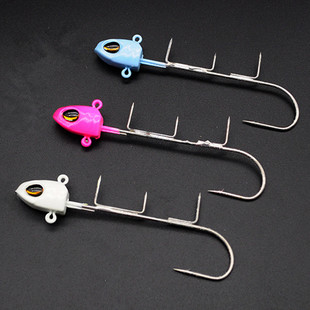 带钢丝虎鲨乳白色天亚夜光海钩鱼钩 20g 30g 50g带鱼钩铁板铅头钩