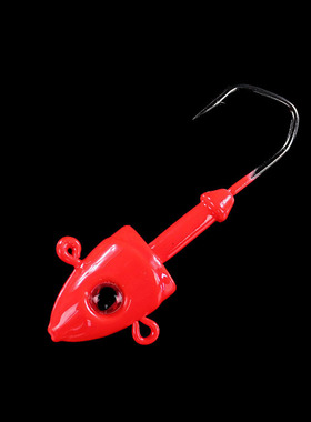 21g/28g/32g淡水海钓鲈鱼海鲈鱼头铅头钩红色/夜光 Jig Head Hook
