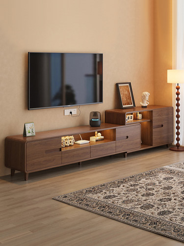 电视柜客厅收纳储物柜一体家用茶几电视柜组合可伸缩地柜视听柜子