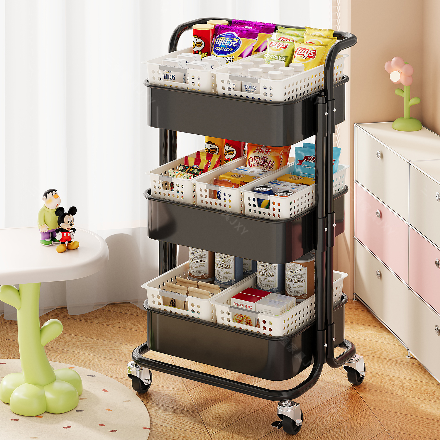 落地小推车置物架厨房多层客厅