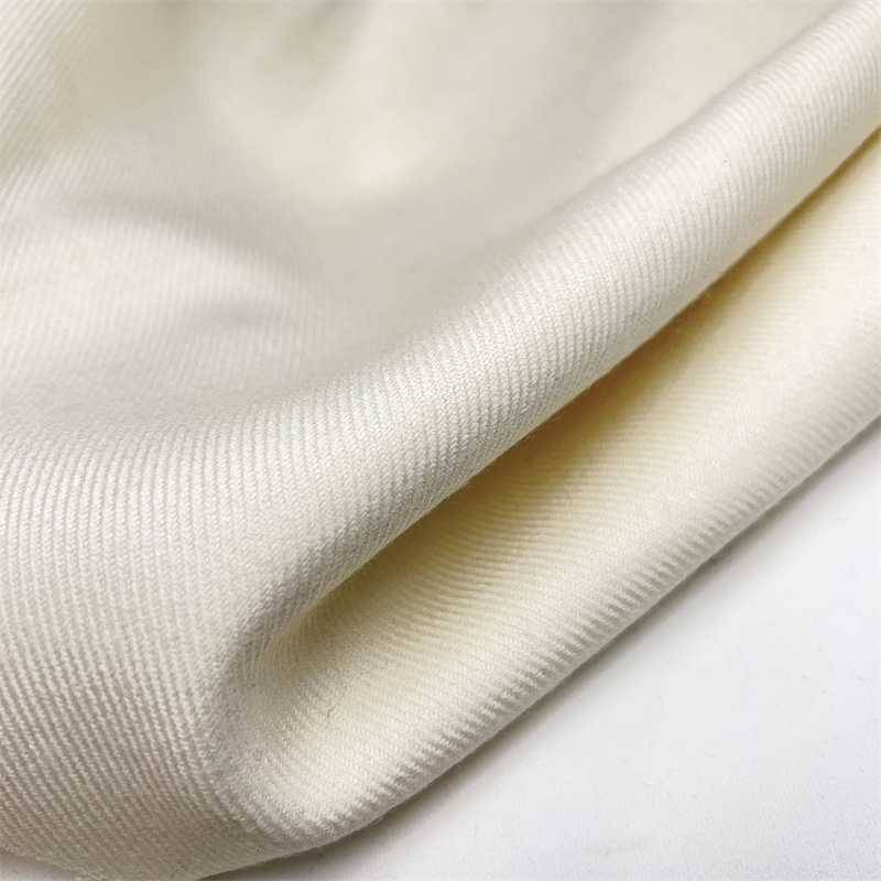 日本米白高支精纺羊毛羊绒斜纹面料设计师高级定制西服风衣布料